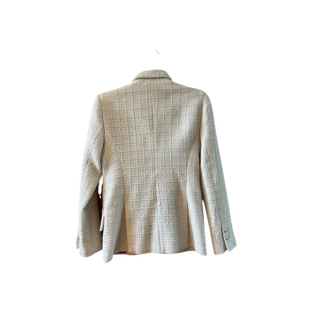L'agence Chamberlain Blazer Single Button Safari Ecru Sparkle Cream 2 - Picture 9 of 16